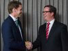 Liberal candidate Andrew Hastie and Labor candidate Matt Keogh at the Fox and Hound on Tuesday night. Photograph — Matt Devlin.