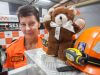 Armadale SES deputy manager Connie Eikelboom appreciates the donation of bears. Photograph — Matt Devlin.