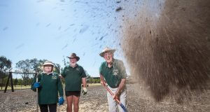 Byford Glades residents association member Sylvia Whibley, treasurer Keith Whibley and president John Kirkpatrick are preparing to build the community garden in the Glades estate. Photographs – Matt Devlin.