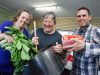 Kylie Gwilym, Heather Stewart-Johnson and David James are looking for some help in their Friday night kitchen. The kitchen has opened up weekly because of an increased demand. Photograph — Matt Devlin.