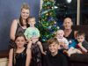 Rebecca and Patrick Maher with children Trinity, 11, Lucas, 2, Mitchell, 13, eight-month-old Ivy and Brodie, 3. Photograph — Matt Devlin.