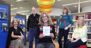 Armadale Writers’ Group members Shirley Vidovich, Trevor Herron, Liz Reed, Gemma Sidney and Sonia Bellhouse with the Tales From The Dale anthology launching this Saturday. Photograph — Matt Devlin.