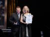 Professor Phillip Della from Curtin University and Dr Susan Slatyer with her award. Photograph - Brayton Gilette.