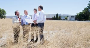 More than three years ago former Gosnells mayor Dave Griffith, Member for Riverton Mike Nahan, Member for Southern River Peter Abetz and Senator Eric Abetz campaigned at the proposed site for the Nicholson Road train station. Photograph – Matt Devlin.