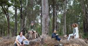 Blair Giblett, Koen Giblett, Chanae Dunstan and Isabella Leitch-Keating will bring the past alive at the Jarrahdale ghost walk. Photograph — Matt Devlin.