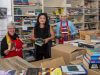 South Of River Branch Save the Children Australia correspondence secretary Dorothy Brook, president Sue Gardiner and vice president Barbara Gunther prepare for the sale. Photograph — Kelly Pilgrim-Byrne.