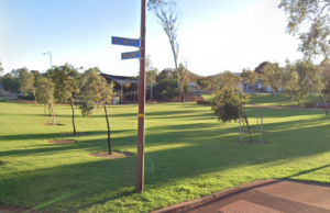 Wide shot of park